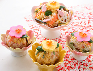 お花見弁当-てまり寿司アレンジ