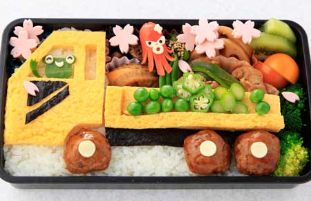 たまご焼きでダンプカー