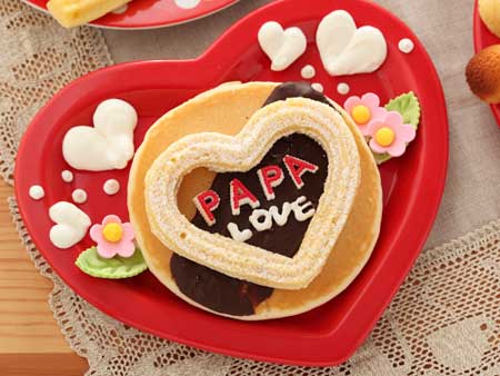 ホットケーキでバレンタイン