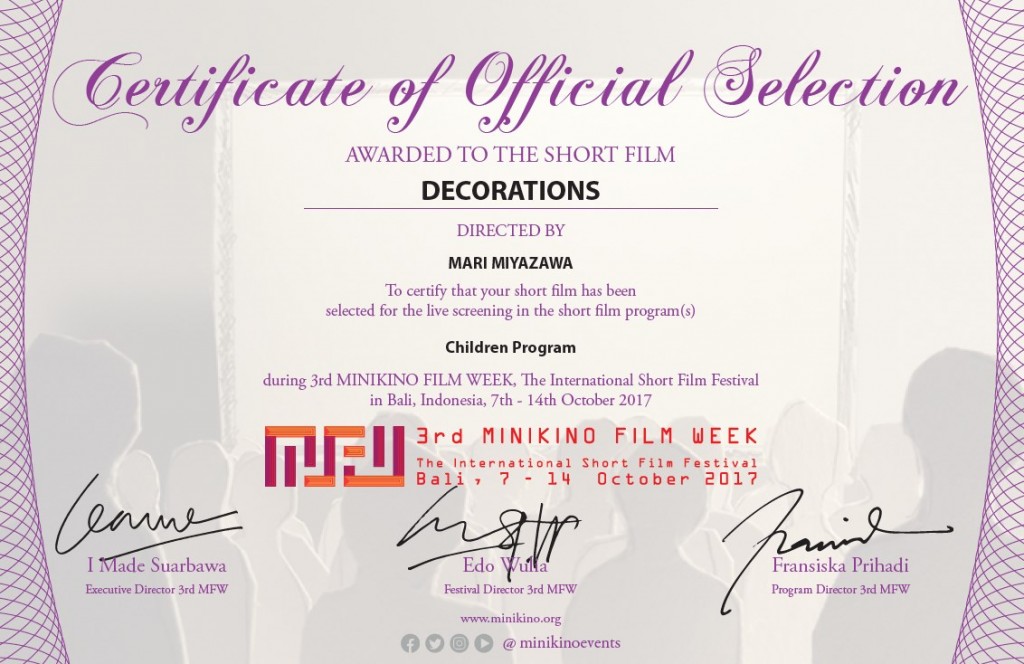 Minikino Film Week Awarded to the Short Film