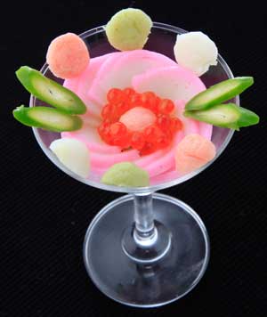 かまぼこでお花のお節-お花のカクテル2 かまぼこでお花のお節-お花のカクテル2