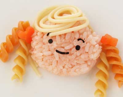 おにぎりを変身させる！ゴージャス巻き毛