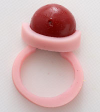 指輪　梅干とソーセージ　飾り切り