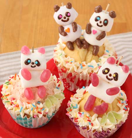 パンダのカップケーキ